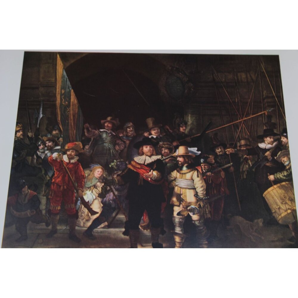 Rembrandt The Shooting Company of Captain Frans Banning Cocq Print Vintage 92433